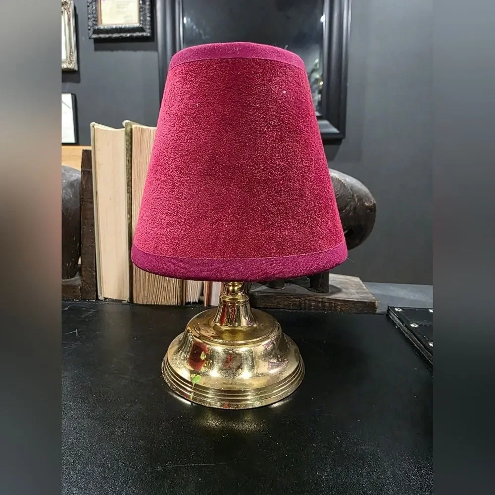 Burgundy Raspberry Small Clip On Lampshade Set Of 4 Sz 5.5'H Velvet Fabric